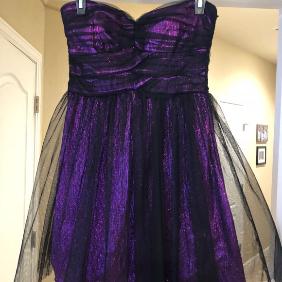 open lace back dress Gold Lace Purple Homecoming Dresses A Line Backless Black Short Prom Dresses APD2648 main image 0